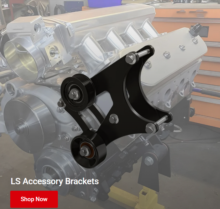 Bevinsee LS accessory bracket installed on LS engine