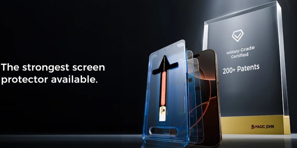 magic-john-military-grade-screen-protector.jpg Magic John military-grade screen protector with reinforced tempered glass protection