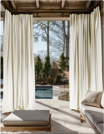 Waterproof outdoor curtains for patio Noah collection