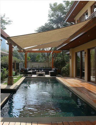Waterproof outdoor sun shade for patio and pool UVShield